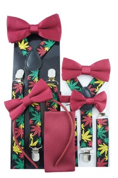 Разноцветные подтяжки-листья с галстуком-бабочкой ЦВЕТА, УЗОРЫ на выбор.