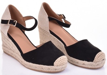 ESPADRYLE DAMSKIE MODNE STYLOWE ELEGANCKIE SANDAŁY NA KOTURNIE