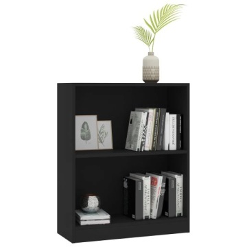 Стелаж для книжок, чорний, 60x24x74,5 см, плита деревностружкова