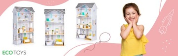 КУКОЛЬНЫЙ ДОМ С МЕБЕЛЬЮ GRACE ECOTOYS MANSION