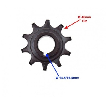 Zębatka zdawcza 10 zębów 415 silnik rowerowy 50cm3