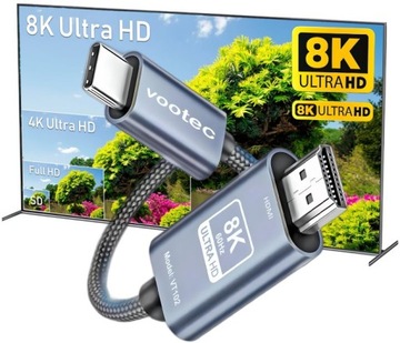 Кабель-адаптер USB C HDMI 2.1 8K 60 Гц 4K 144 Гц Mac Macbook