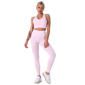SPORTOWY KOMPLET TOP + LEGGINSY SIŁOWNIA FITNESS M