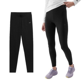 Legginsy damskie bawełniane 4F F137 getry sportowe czarne M