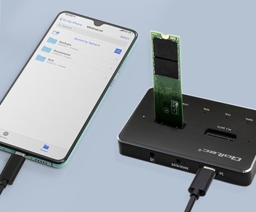 STACJA DOKUJĄCA DYSKÓW 2x SSD M.2 NVME SATA USB-C DUAL 2x 2TB KOPIOWANIE