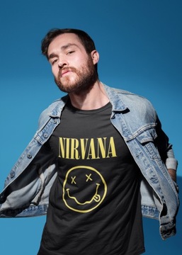 T-SHIRT NIRVANA KOSZULKA MĘSKA SMILE DLA FANA L