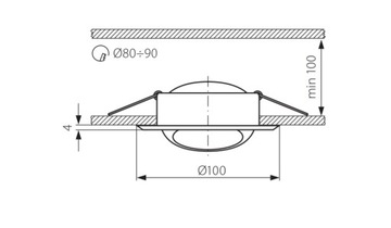 Потолочный точечный светильник ARGUS max 10W GU5.3 12V 45° белый диам. 100 мм