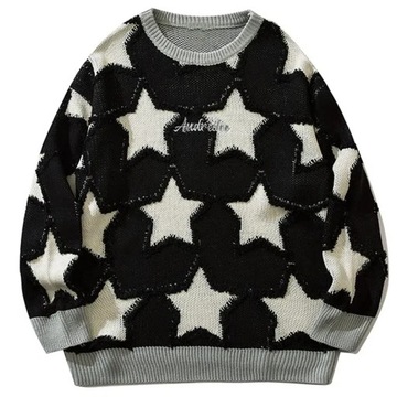 Vintage Five Pointed Star Sweater For Men Winter R