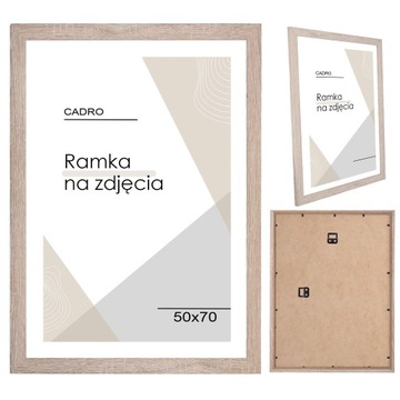 Ramka 50x70 ramki na zdjęcia B2 brązowa rama duża MDF CADRO