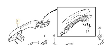 VOLVO S60 V60 C40 XC40 KLIKA VENKOVNÍ LEVÝ LP LT