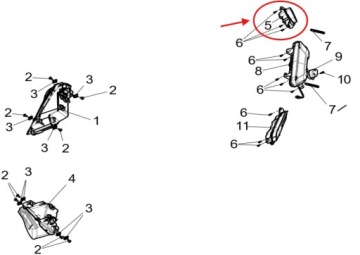 ФОНАРЬ ЗАДНИЙ ПРАВЫЙ ГАЛОГЕННАЯ ФАРА Quad ATV Segway Snarler AT5 500cc
