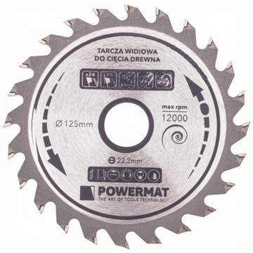 Пильное полотно по дереву WIDIOWA 125 x 22,2 24Z POWERMAT