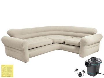 Materac Dmuchany Sofa Dmuchana Łóżko Narożnik z Pompką 230V Intex 68575