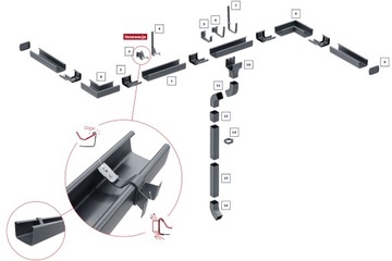 СОЕДИНИТЕЛЬ ДЛЯ ЖЕЛОБА FLAMINGO IQ СТАЛЬ Budmat 135 7016 ГРАФИТ
