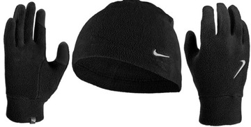Zestaw komplet zimowe polarowe rękawiczki i czapka Nike r. S/M