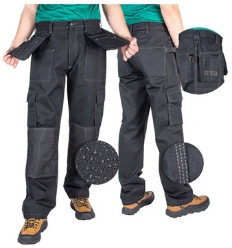 SPODNIE ROBOCZE męskie MOCNE ochronne MONTERSKIE W32 L32 pas 80/84cm FIRI