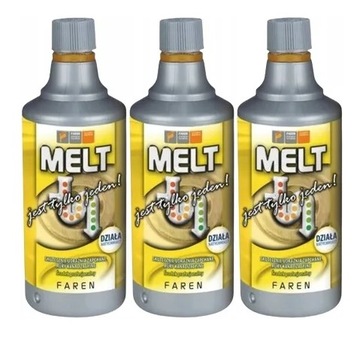 ŚRODEK PŁYN DO UDRAŻNIANIA RUR KANALIZACJI MELT 750ml BARDZO MOCNY 3 SZT.