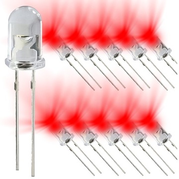 DIODY LED 12V 3mm CZERWONE bez rezystora!!! x10