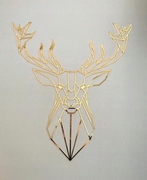 Настенный декор Олень, оргстекло, 60 см, золотое зеркало