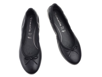 Tamaris balerinki buty 22116 czarne, skóra 37