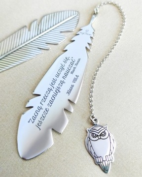 серебряная закладка ПИОРКО подарок учителю + ГРАВИРОВКА