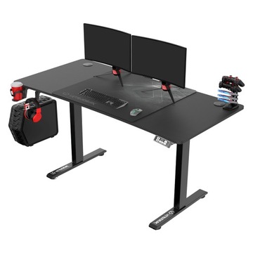 Biurko gamingowe elektryczne regulowane 140 cm USB