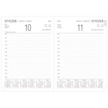 Kalendarz książkowy A4 2026 Biznesowy Dzienny Quantum Neptun Czarny