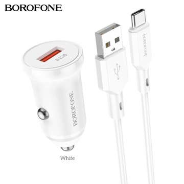 Szybka ładowarka samochodowa QC3.0 3A 18W + kabel USB Typ Typu C USB-C 1M