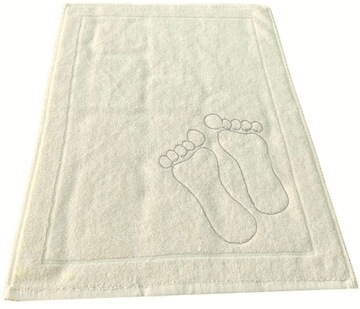 DYWANIK ŁAZIENKOWY FROTTE GRUBY 650g STOPY RĘCZNIK 50x70cm JASNY KREMOWY