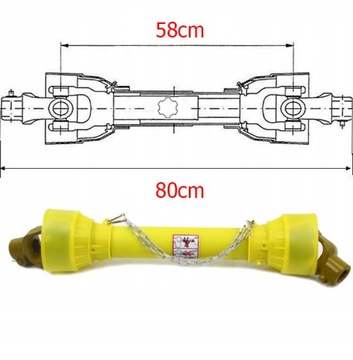 ТРАНСМИССИЯ ОСОБЫЙ ВАЛ ТРАНСМИССИИ ФРЕЗЕРОВАННЫЙ ДЛЯ ТРАКТОРА 80см