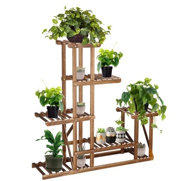 Стоящая деревянная цветочная стойка с цветами 95 см