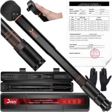 Dynamometrický Klíč 1/2 28-210 Nm CrMO & CrV pro kola Kalibrační Certifikát