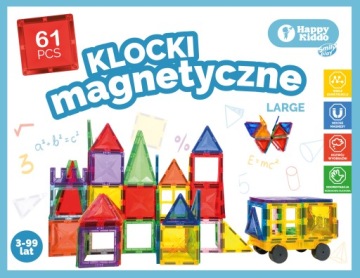 HAPPY KIDDO Магнітний конструктор 61 ел. 3D набір для будування +3 роки 85382