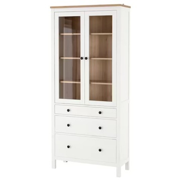 IKEA HEMNES witryna 3 szuflady 90x197 BEJCA / BRĄZ