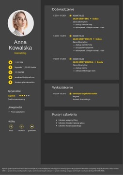 NOWOCZESNY SZABLON CV + LIST MOTYWACYJNY KREATORCV