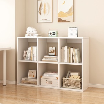 БЕЛЫЙ ОТКРЫТЫЙ КНИЖНЫЙ ШКАФ С 6 КНИЖНЫМИ ПОЛКАМИ СОВРЕМЕННЫЙ ШКАФ-ЛОФТ 100x67x30 СМ