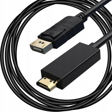 KABEL DISPLAYPORT do HDMI 120 Hz DISPLAY PORT DP PRZEWÓD 1,8 m