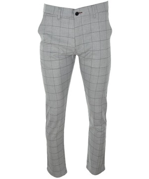 БРЮКИ ИЗ ЭЛЕГАНТНОГО МАТЕРИАЛА, СВЕТЛО-СЕРЫЕ, В Клетку, W40