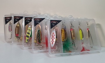 НАБОР 5x SPINNER SHEET SPINNER SPINNING PREDATOR PIKE MIX 11 г + ЧЕХОЛ