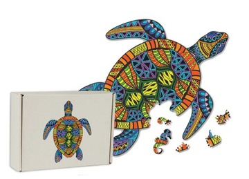 Puzzle Drewniane dla dorosłych Prezent Żółw XL