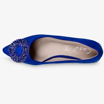 BALERINY DAMSKIE WSUWANE PÓŁBUTY SKÓRZANA WKŁADKA ELEGANCKA OZDOBA r 40