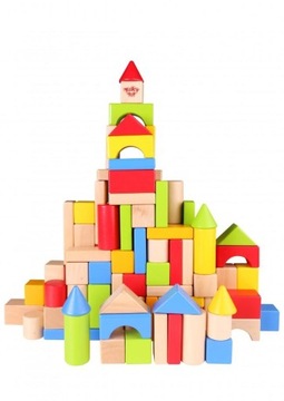 Tooky TOY Деревянные разноцветные кубики F