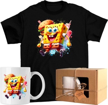Zestaw Koszulka Kubek SpongeBob Kanciastoporty 14 Gotowy Prezent
