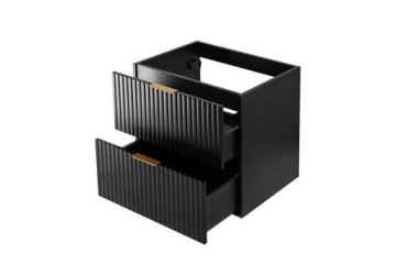 Комплект шкафов для ванной комнаты под умывальник, настенный, 80 см, пазы черные, фасады, ТОП