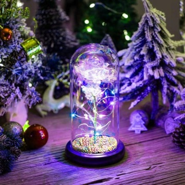 ВЕЧНАЯ РОЗА В СТЕКЛЕ, СВЕТЯЩАЯСЯ СВЕТОДИОДНАЯ ИДЕЯ ПОДАРКА На дни рождения и юбилеи