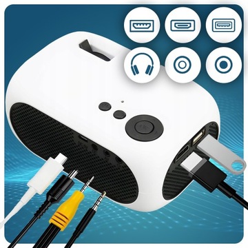 ПРОЕКТОР FULLHD МУЛЬТИМЕДИЙНЫЙ СМАРТ ТВ ПОРТАТИВНЫЙ USB HDMI MICROSD