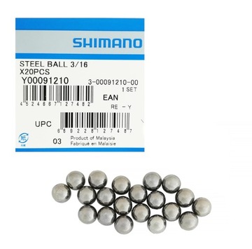 Kulki łożyskowe Shimano 3/16 cala 20 szt do piast