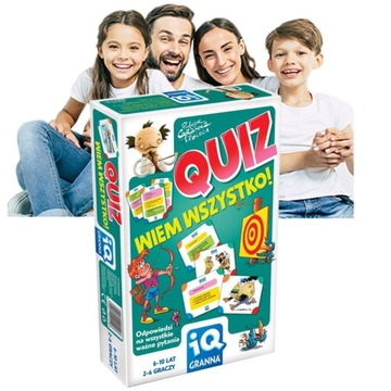 GRY PLANSZOWE dla Dzieci IQ Quiz Wiem Wszystko