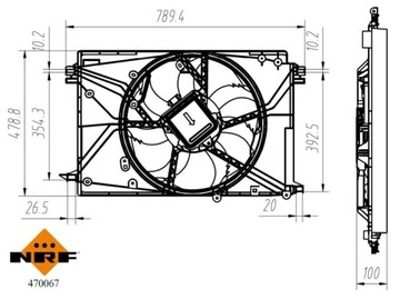 NRF 470067 VENTILÁTOR CHLAZENÍ MOTORU