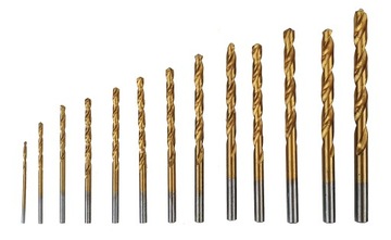 ZESTAW WIERTŁA TYTANOWE DO WKRĘTARKI 13 SZT HSS